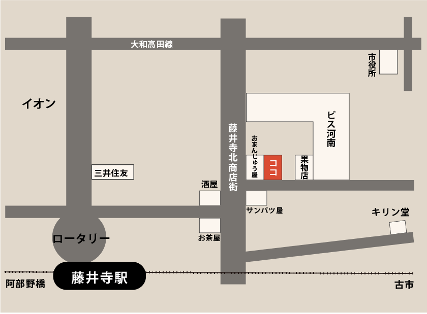 藤井寺教室へのアクセス地図